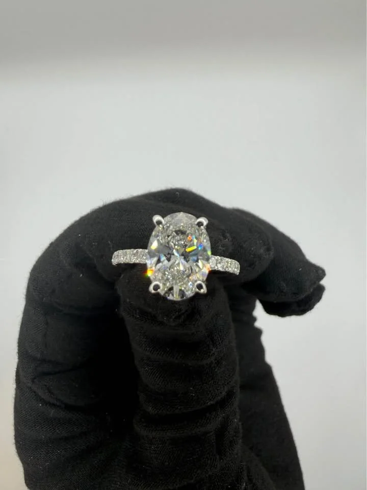 Lab Diamond Engagement Ring (3.5 CTW) On Sterling Silver