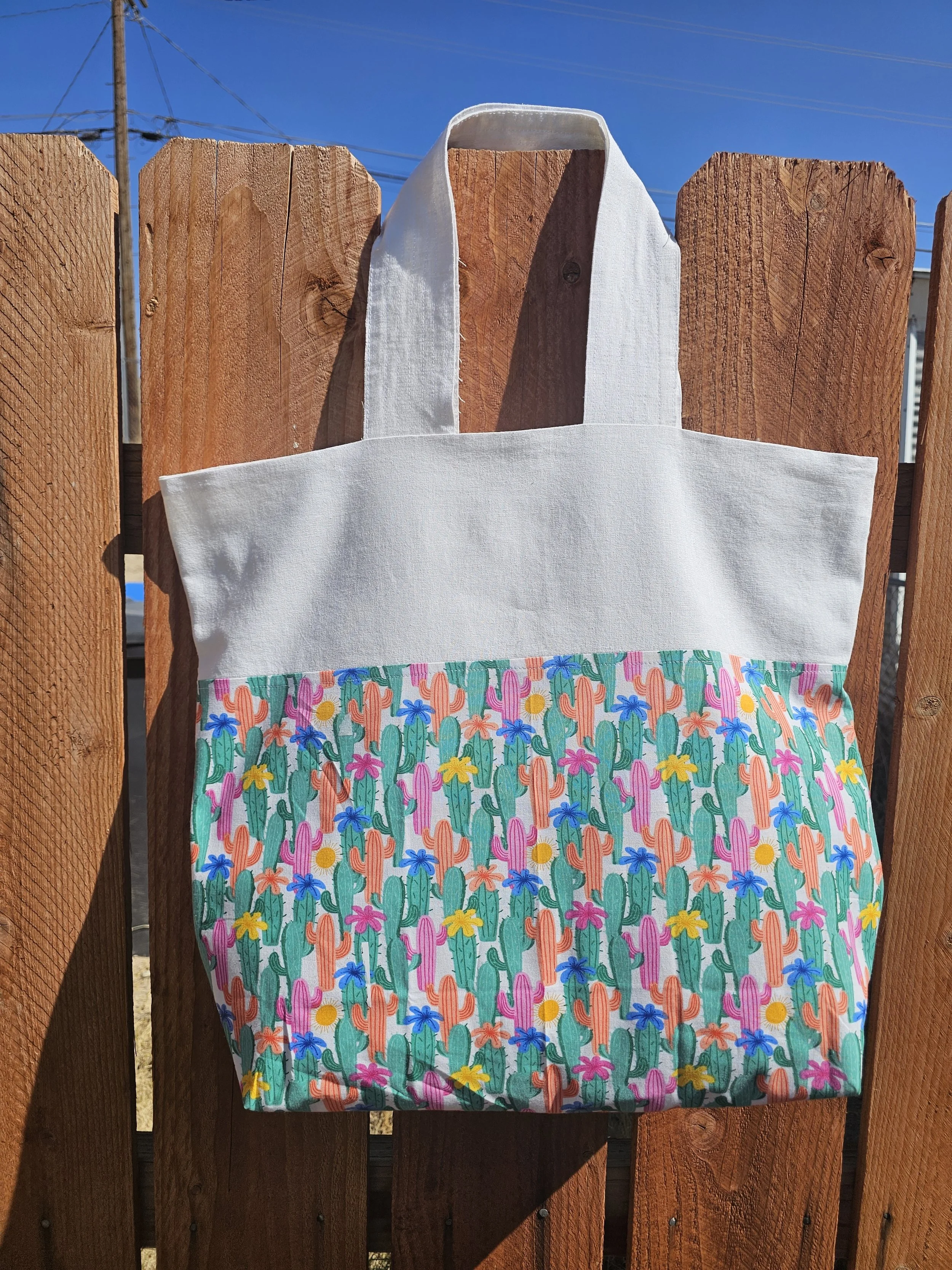 Custom Made Cactus Jumbo tote in multi-colored