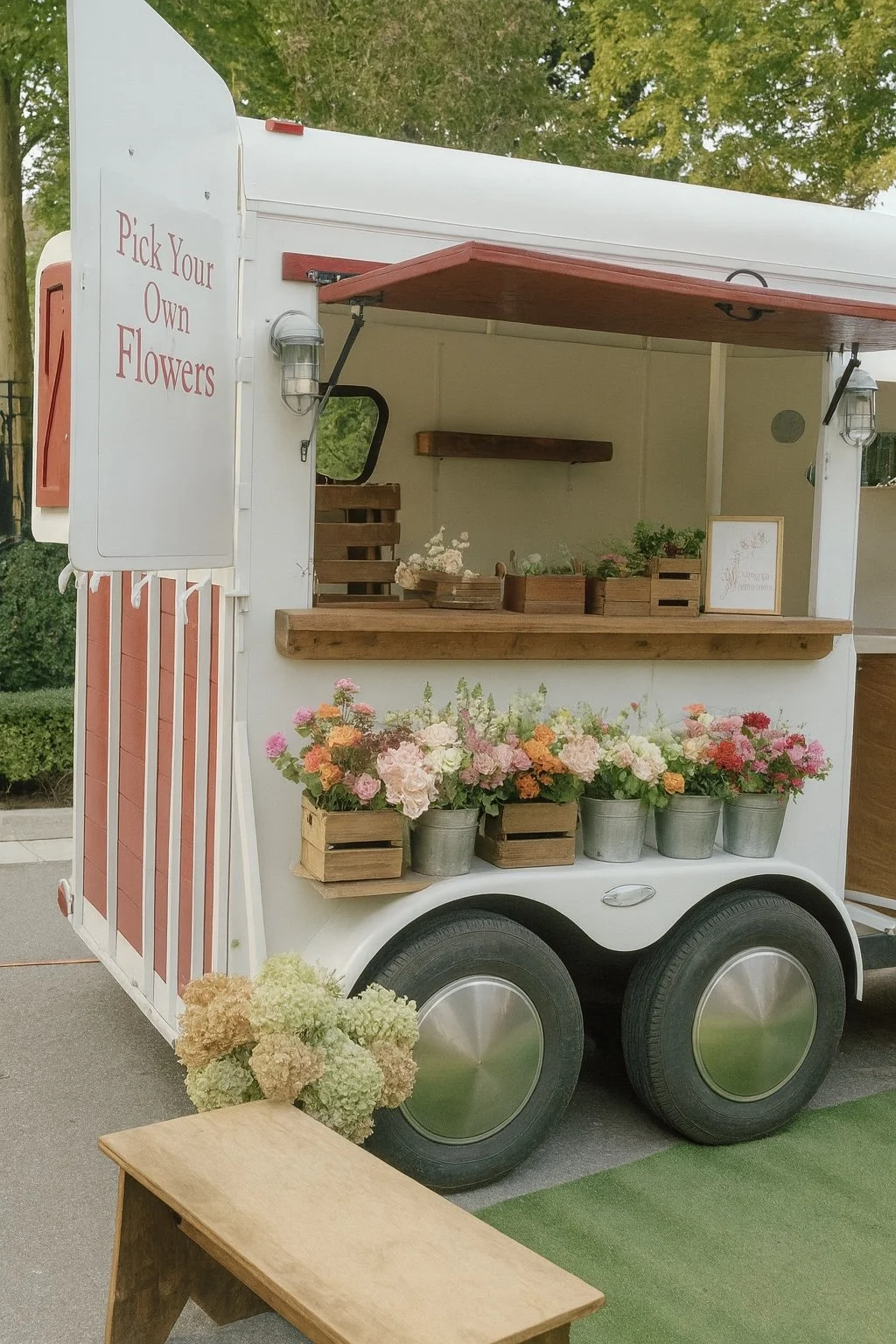 mobile flower picking station pick your own flowers station