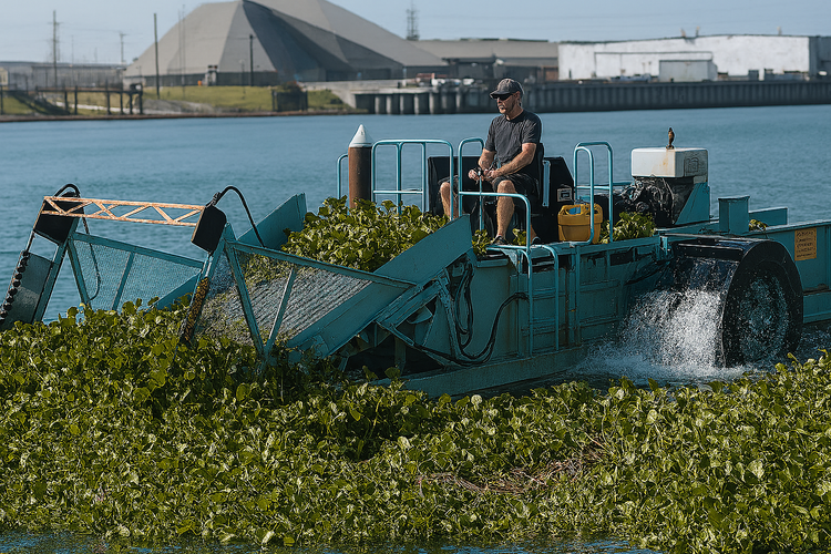 H7 high-capacity lake weed harvester built for large-scale aquatic vegetation removal