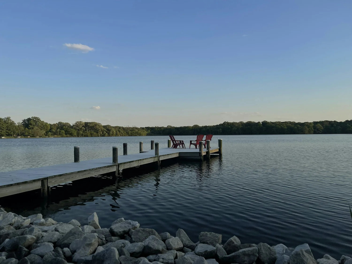 Private lake dock cleaning. Aquatic weed removal and shoreline maintenance
