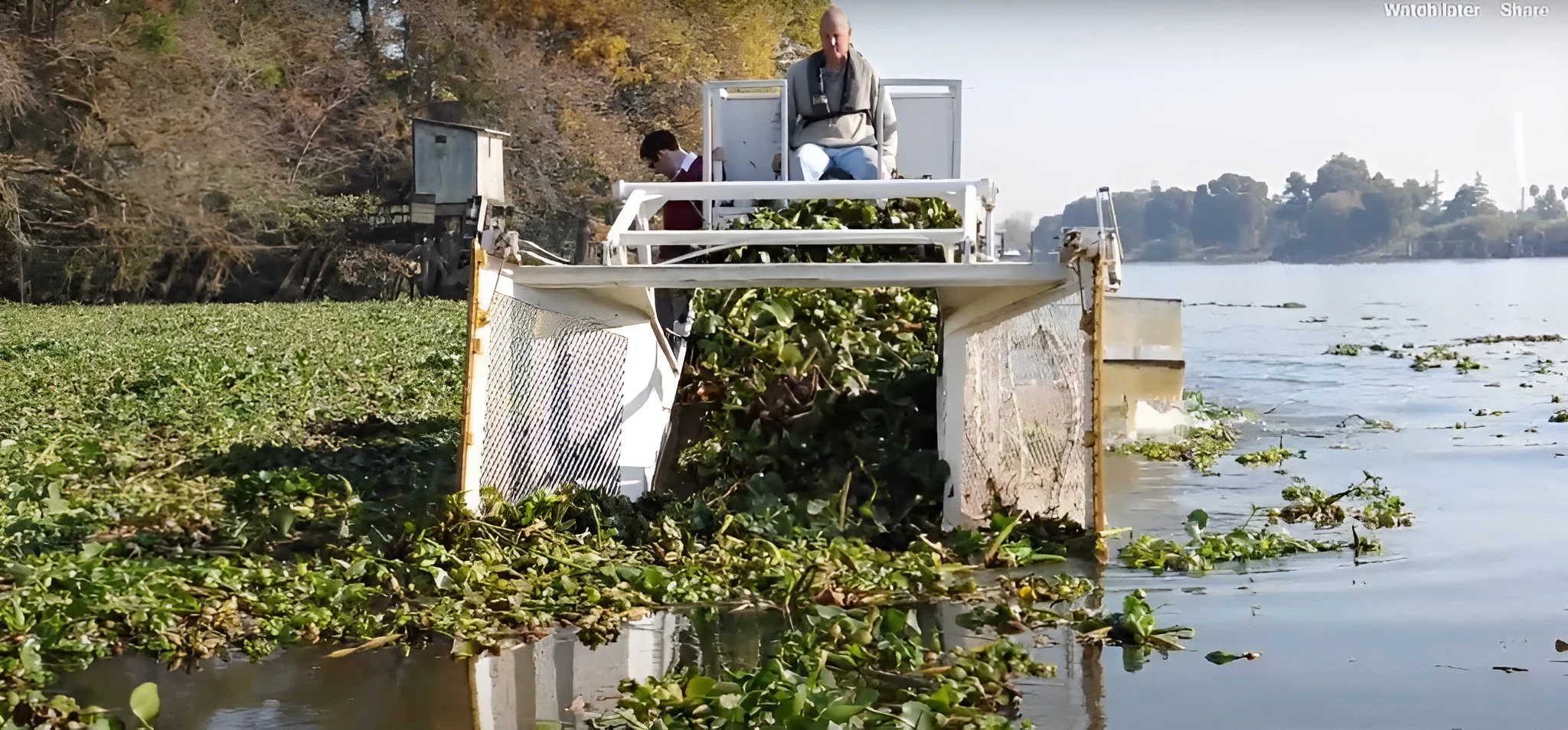 Mechanical Aquatic Weed Harvesting in California lakes and ponds