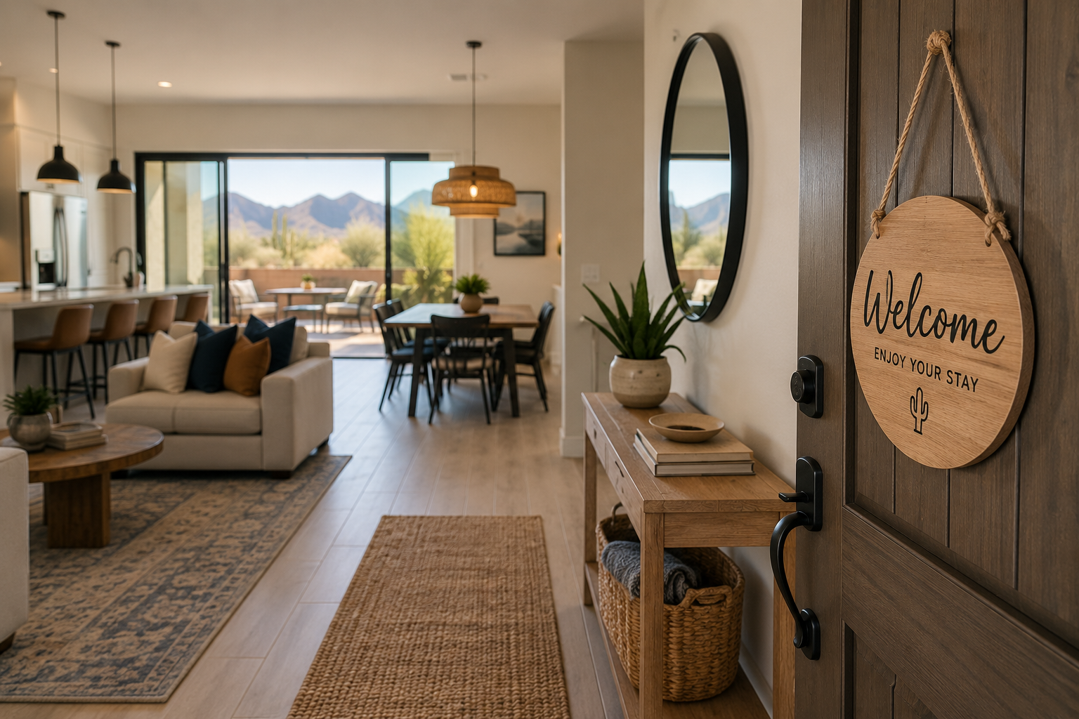 Arizona short-term rental interior monitored between guest stays and service visits.