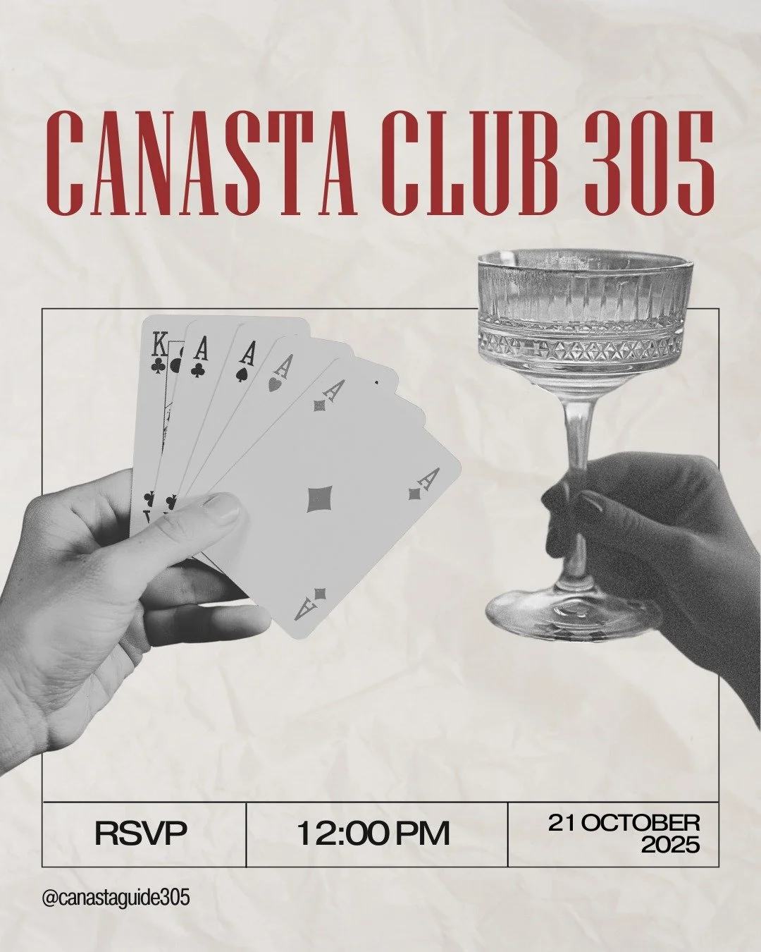 Just THREE weeks until Canasta Club 305!
🃏 Shuffle, play, laugh, and connect over Canasta, music &amp; lunch.
📅 Oct 21st, 2025

Seats go fast&mdash;comment LUNCH for details!

#CanastaClub305 #CanastaCommunity #MiamiEvents

2 Weeks Away