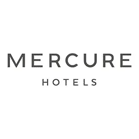 Mercure Hotels logo in black text on a white background