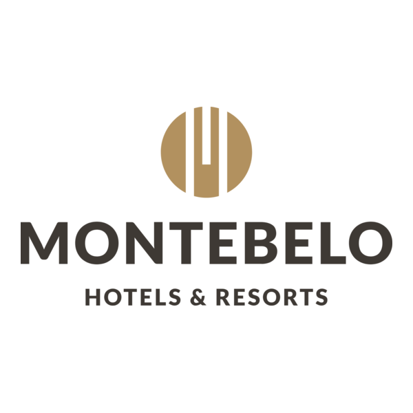 Logo of Montebelo Hotels & Resorts, featuring a gold circular emblem with a stylized 'M' and 'H' inside, and the text 'MONTEBELO HOTELS & RESORTS' below.