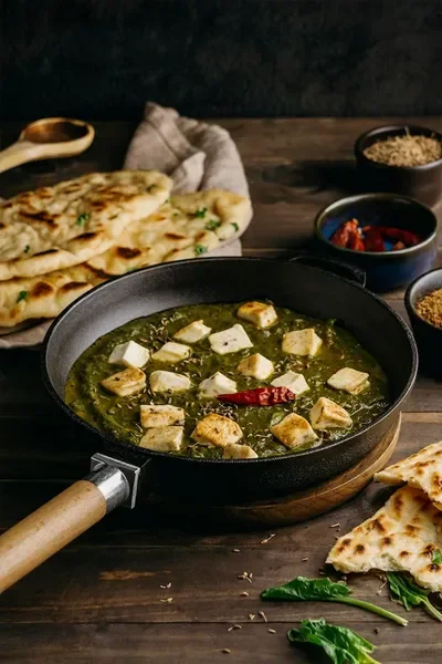 Close-up of a plate with three quesadillas filled with cheese, vegetables, and meat, served with sides of guacamole and salsa, garnished with sliced radishes and herbs.
