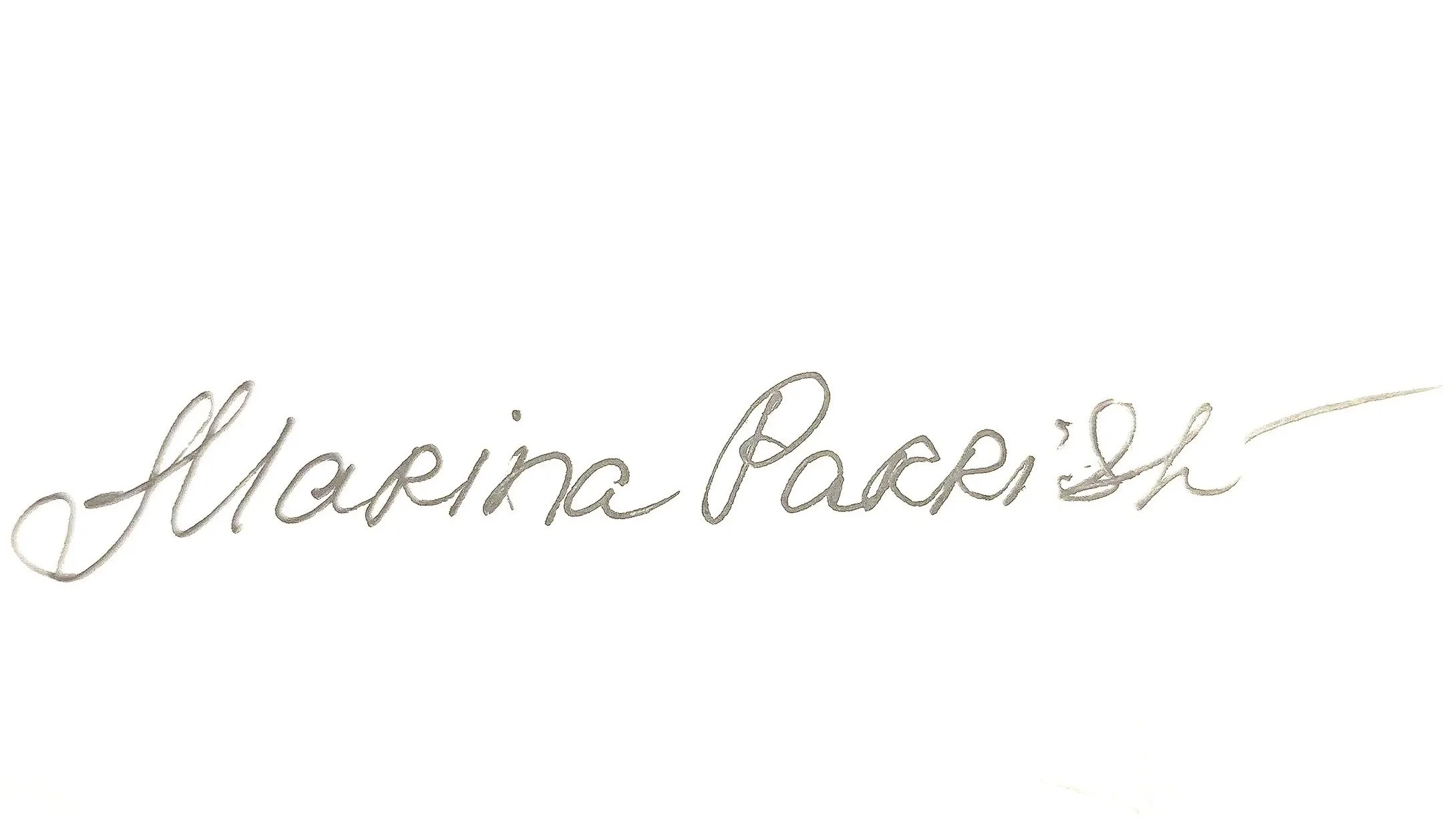 Close-up of a handwritten cursive signature that reads 'Juarina Place'