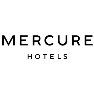 Mercure Hotels logo with the words 'MERCURE HOTELS' in black text on a white background.