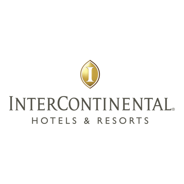 InterContinental Hotels & Resorts logo featuring a gold emblem with a letter 'I' and the brand name beneath.