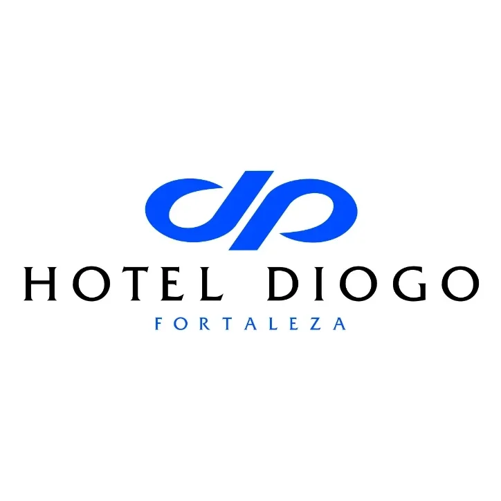 Logo of Hotel Diogo Fortaleza with a stylized blue 'dp' and text in black and blue.