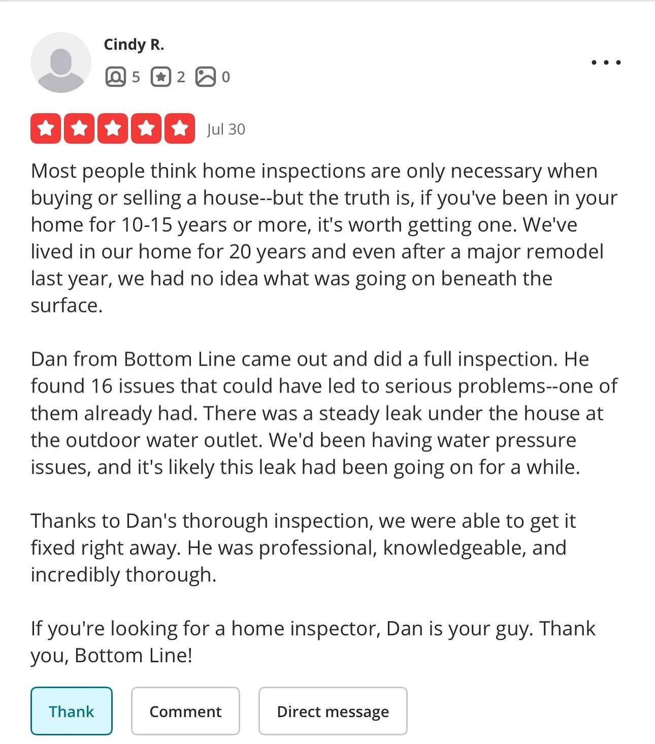 This week&rsquo;s client wasn&rsquo;t buying or selling they just wanted peace of mind after 20 years in their home.
Good thing they did!
A split hose bib line was actively leaking into their crawlspace.
They were able to get a plumber out same day a