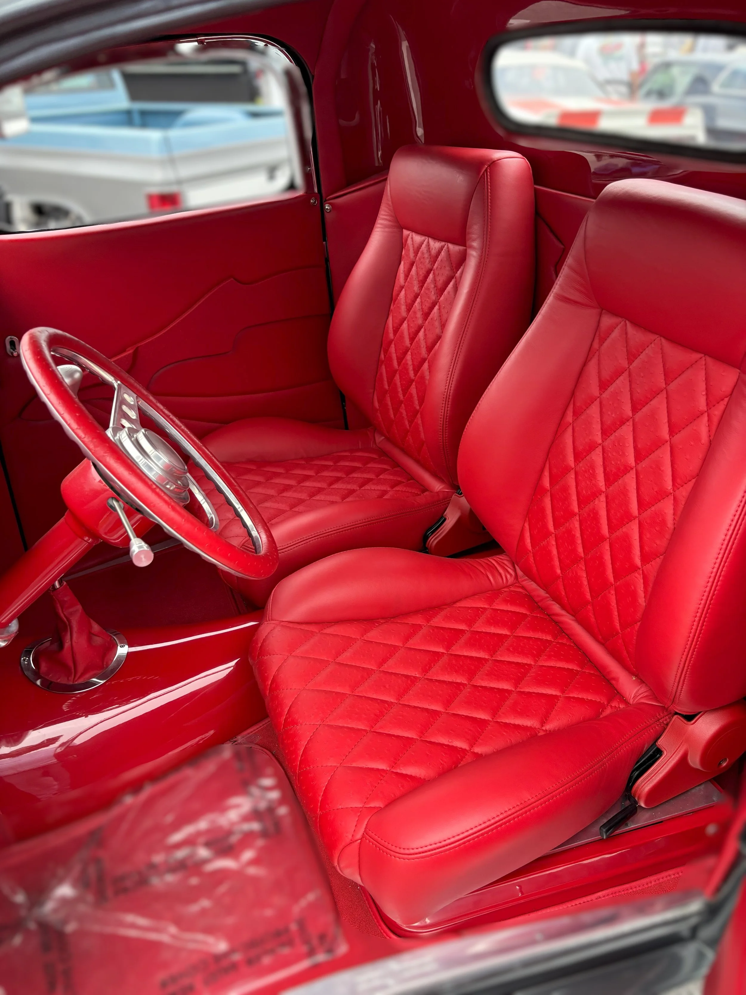 Nick and Cody's Creation - custom car interior and upholstery, red