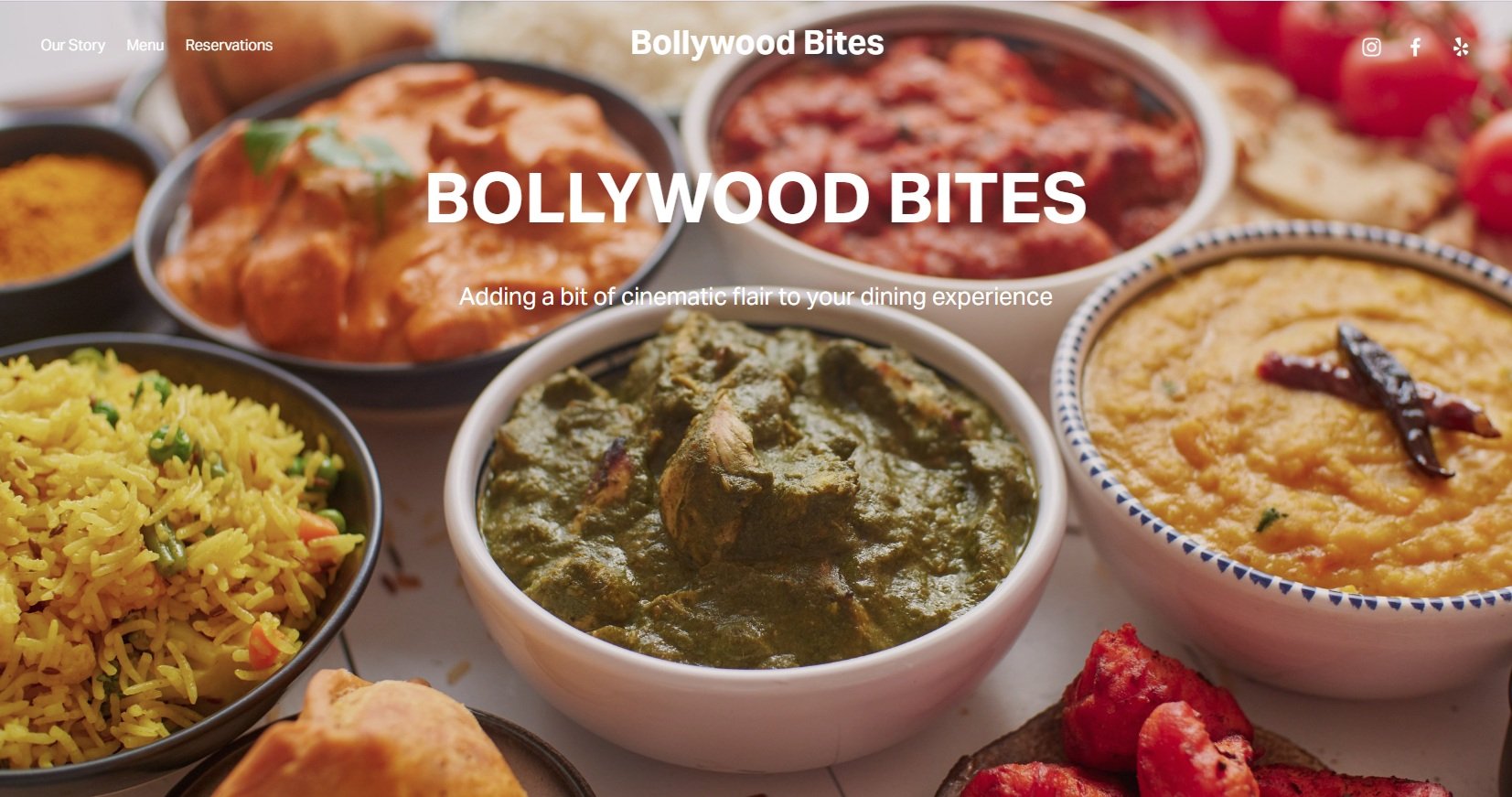 A variety of Indian dishes including rice, curries, and lentils served in bowls on a table.