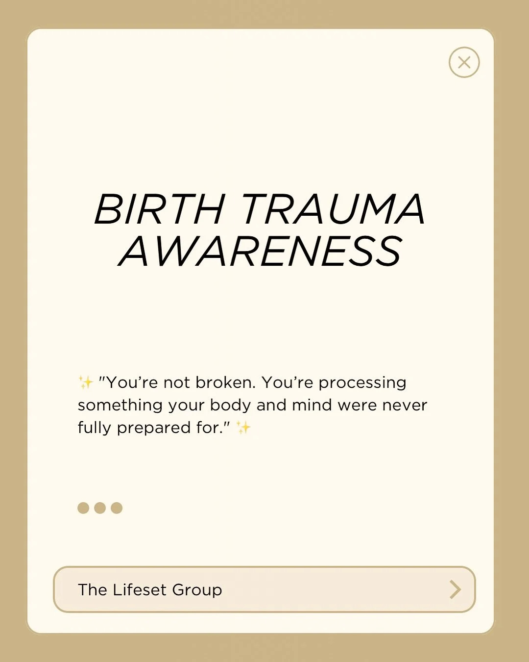 This week is birth trauma awareness week, and as a perinatal occupational therapist and someone who has walked through this personally, I want you to know:

💛 Birth trauma is real.

💛 Your experience is valid, even if others don&rsquo;t understand.