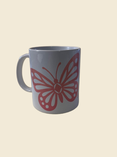 Butterfly NA Symbol Mug - Personalized w/ Clean Date