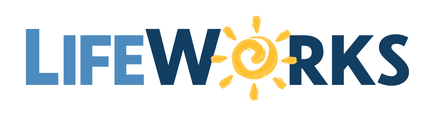 The word 'LIFeworks' with a yellow sun graphic replacing the 'o' in 'works.'