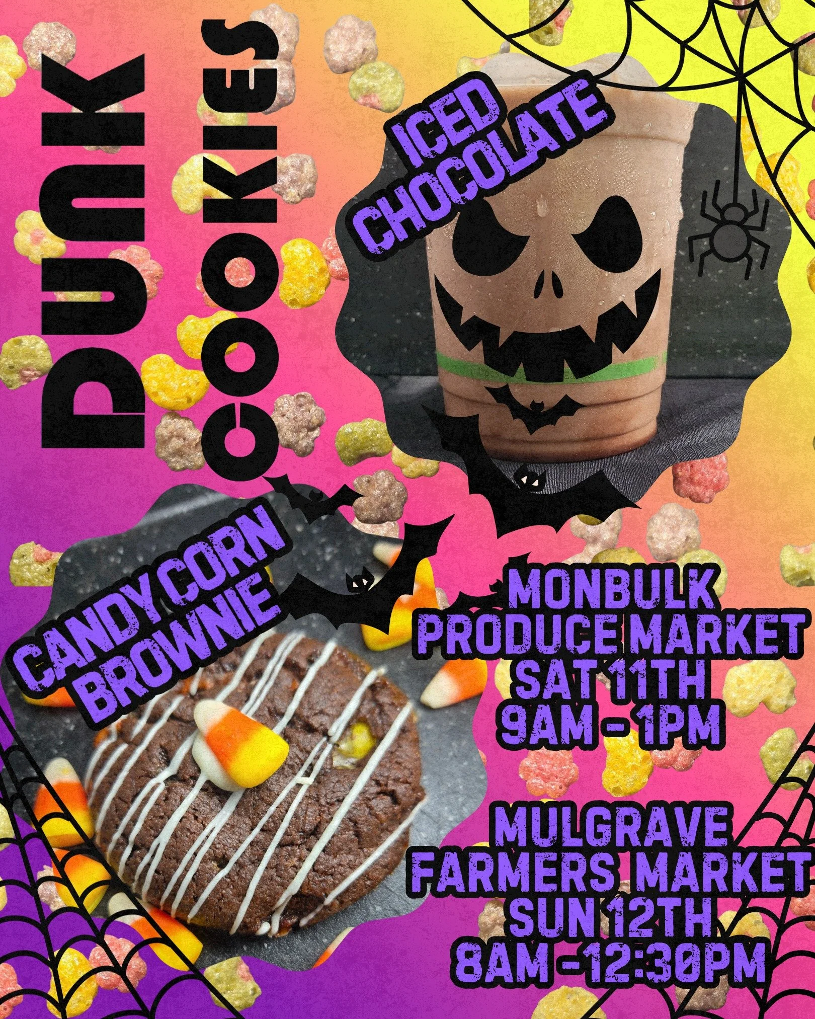 This weekend will be your first chance to try our October Limited Edition cookies. We'll be  at @monbulkproducemarket this Saturday and  @mulgravefarmersmarket on Sunday.