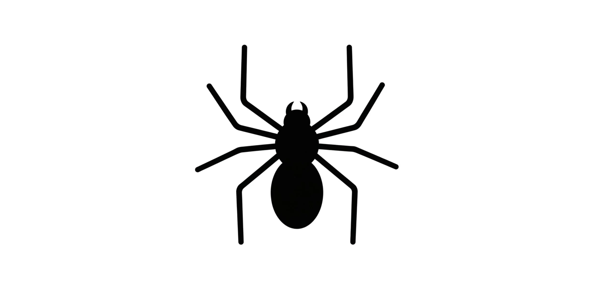 Silhouette of a spider with eight legs.