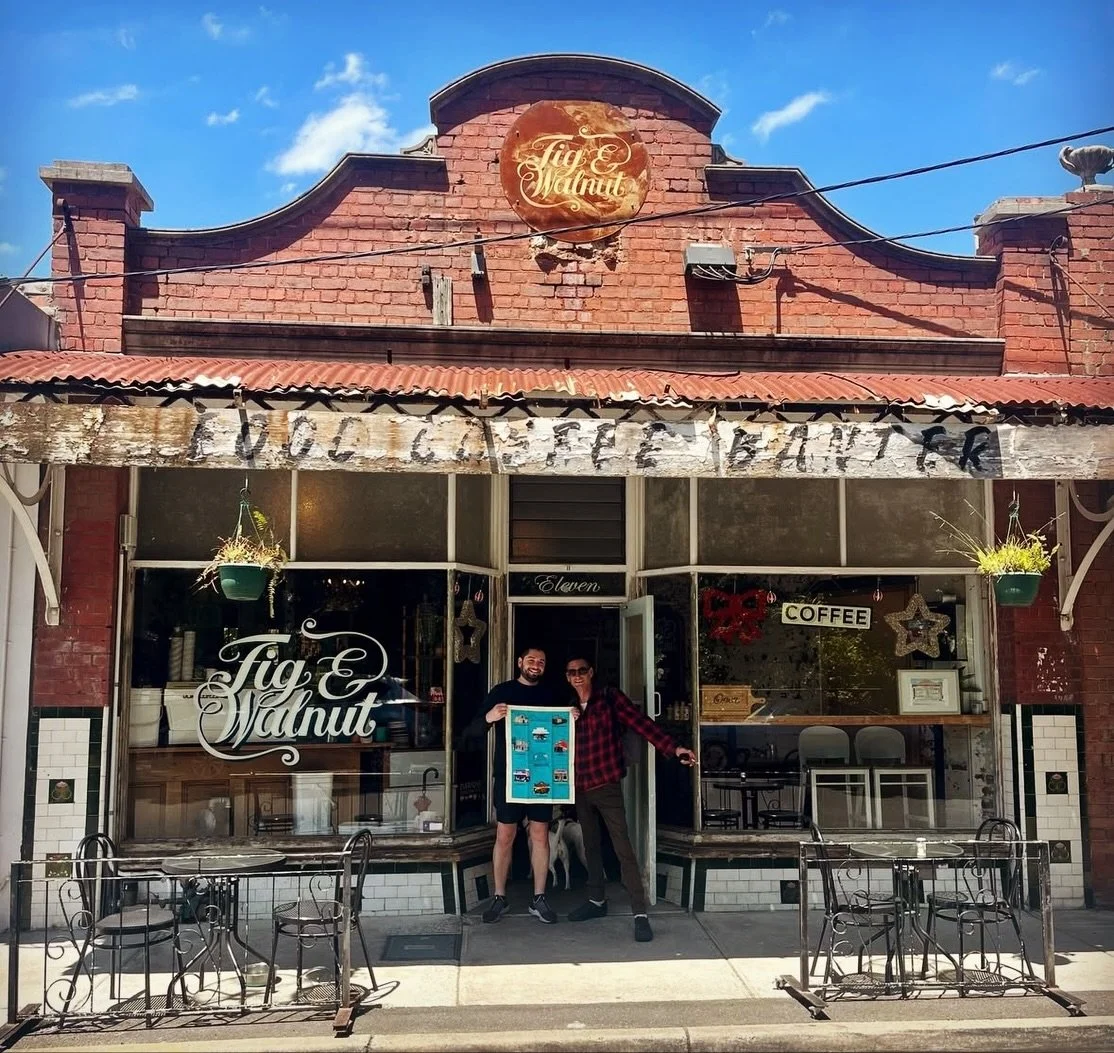 Today we were visited by the supremely talented @kerriegottliebsenart who has immortalised our humble cafe (and many other Seddon icons) on one of her gorgeous tea towels! 

If you&rsquo;re stuck for Christmas present ideas, check out her online stor