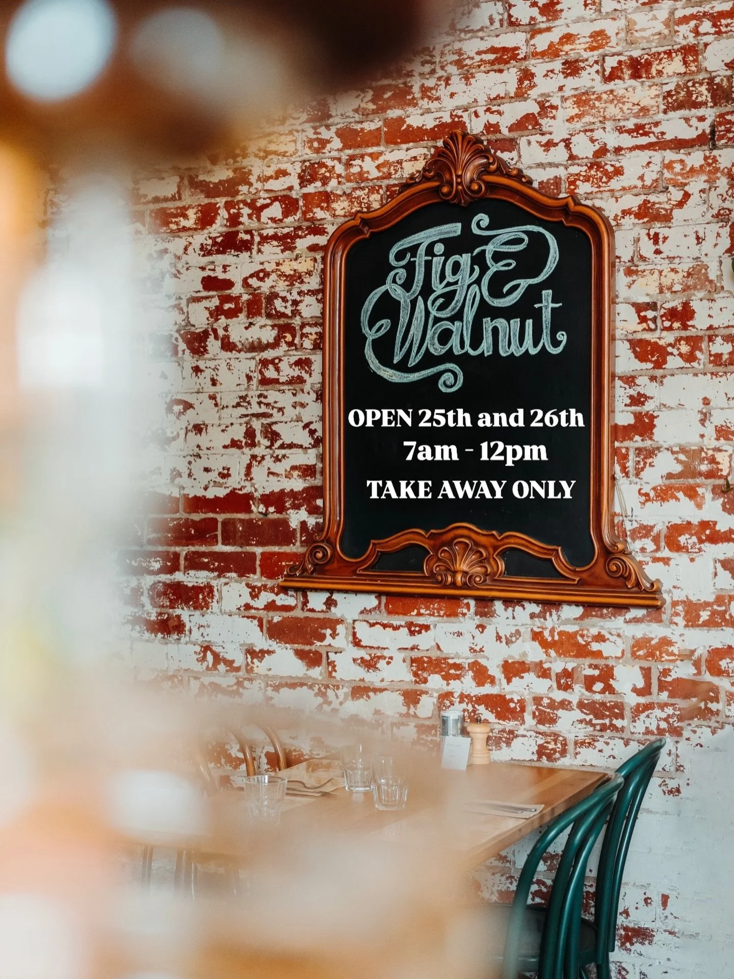 A reminder that today is our last day of dine in service. We will be open Christmas and Boxing Day 7am to 12pm for take away food, coffee and any other small items you might need (fresh milk, anyone?) ☕️ 

We will be taking a short break from 27 Dece