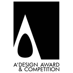 Logo for the A' Design Award & Competition featuring a stylized letter A and a circular element.