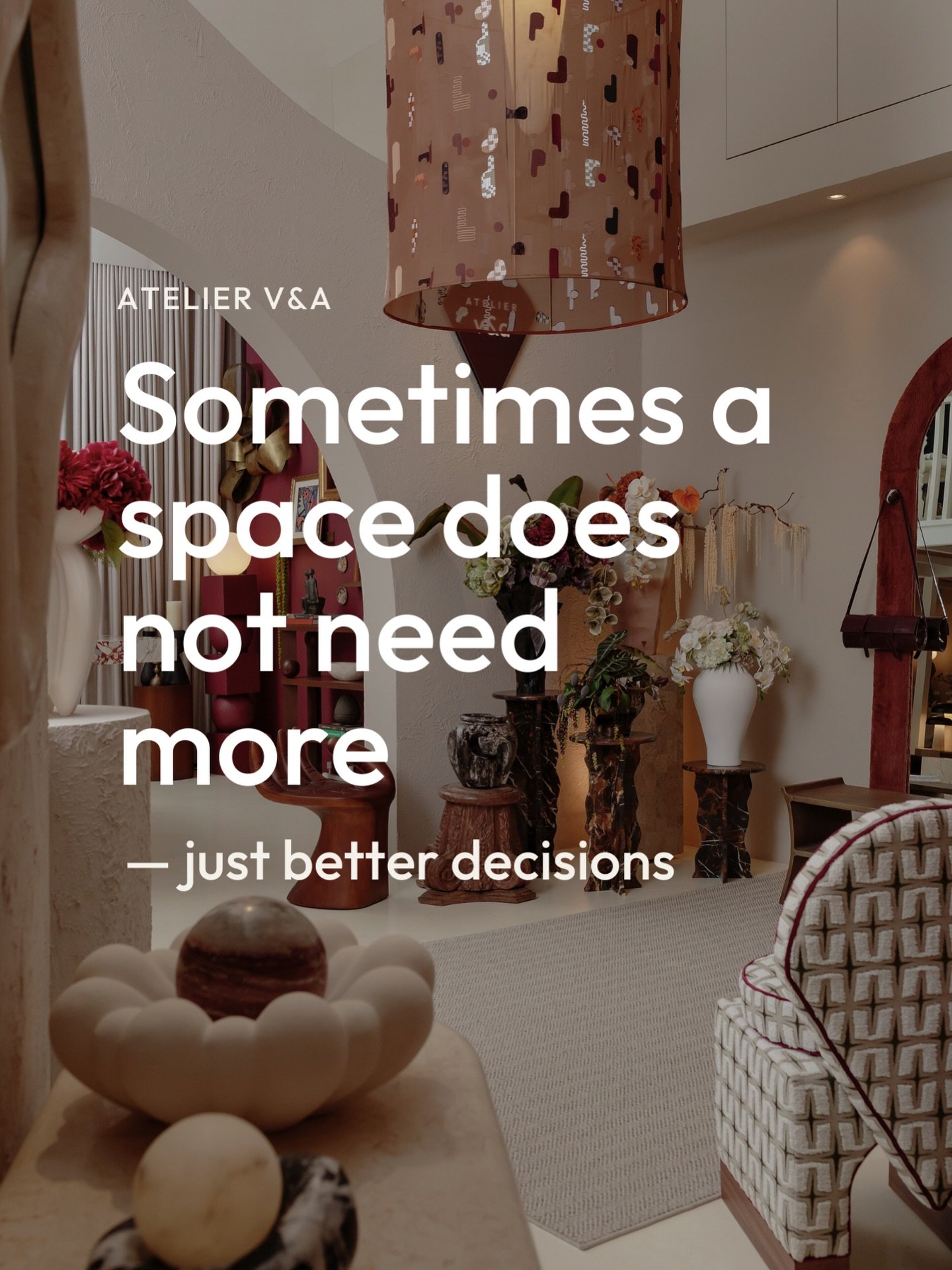 Our Home and Space Audits are focused, in-home/space sessions to refine layout, improve flow and add considered layers. 
From furniture and lighting to art and texture, we help guide what comes next with clarity and intention.

January is fully booke