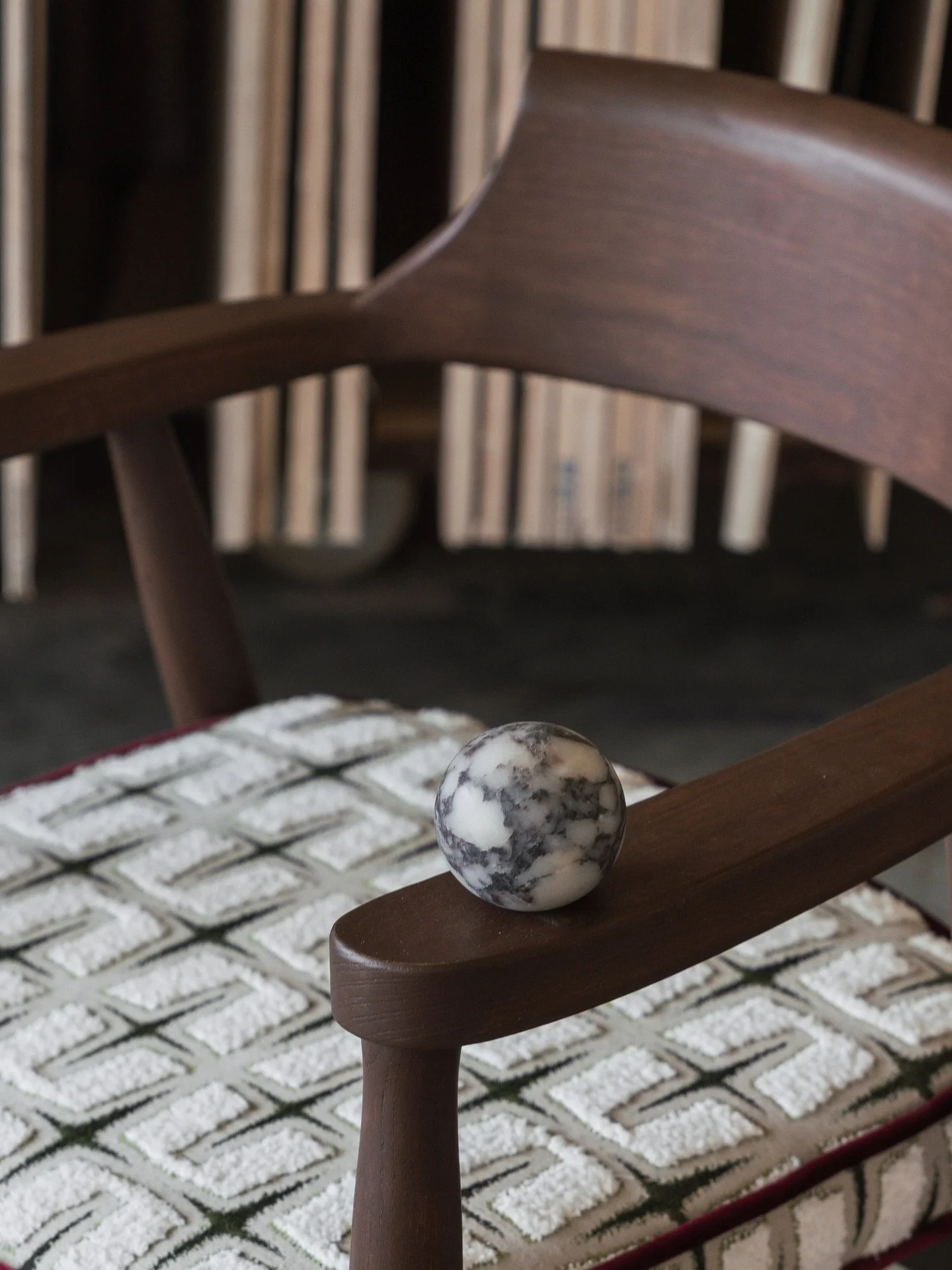 PUNCTUATION CHAIR- Atelier One Collection
Punctuation was designed to leave an imprint.
Not to dominate a space, but to give a space pause.
The form is quiet and considered. A curved timber back, softened edges and a compact footprint allow the chair