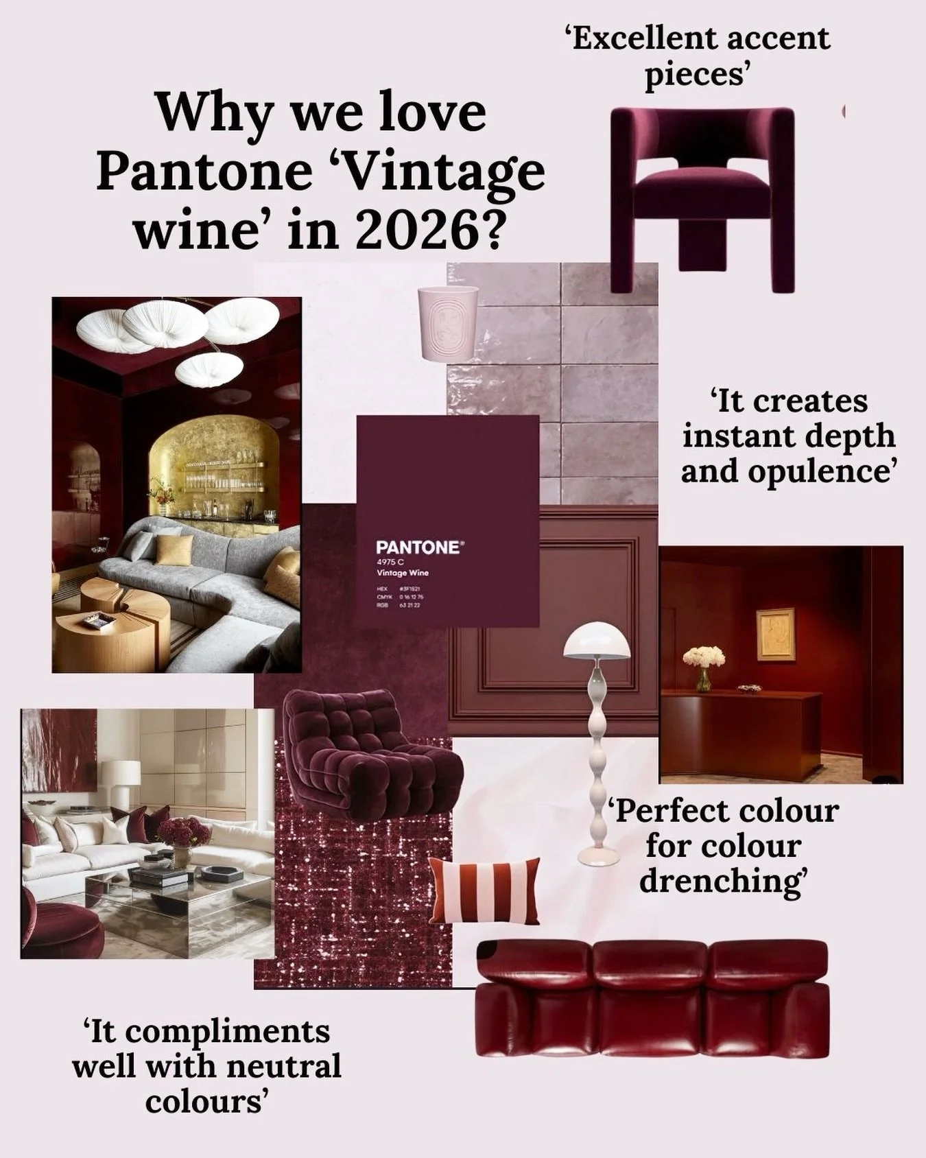 Is it wine o&rsquo;clock?
Vintage Wine brings depth without heaviness.
It adds richness. Grounding. And a sense of quiet opulence.
A colour that works beautifully when layered rather than shouted.
 #ateliervanda #colourstories #interiorpalette #sgdes