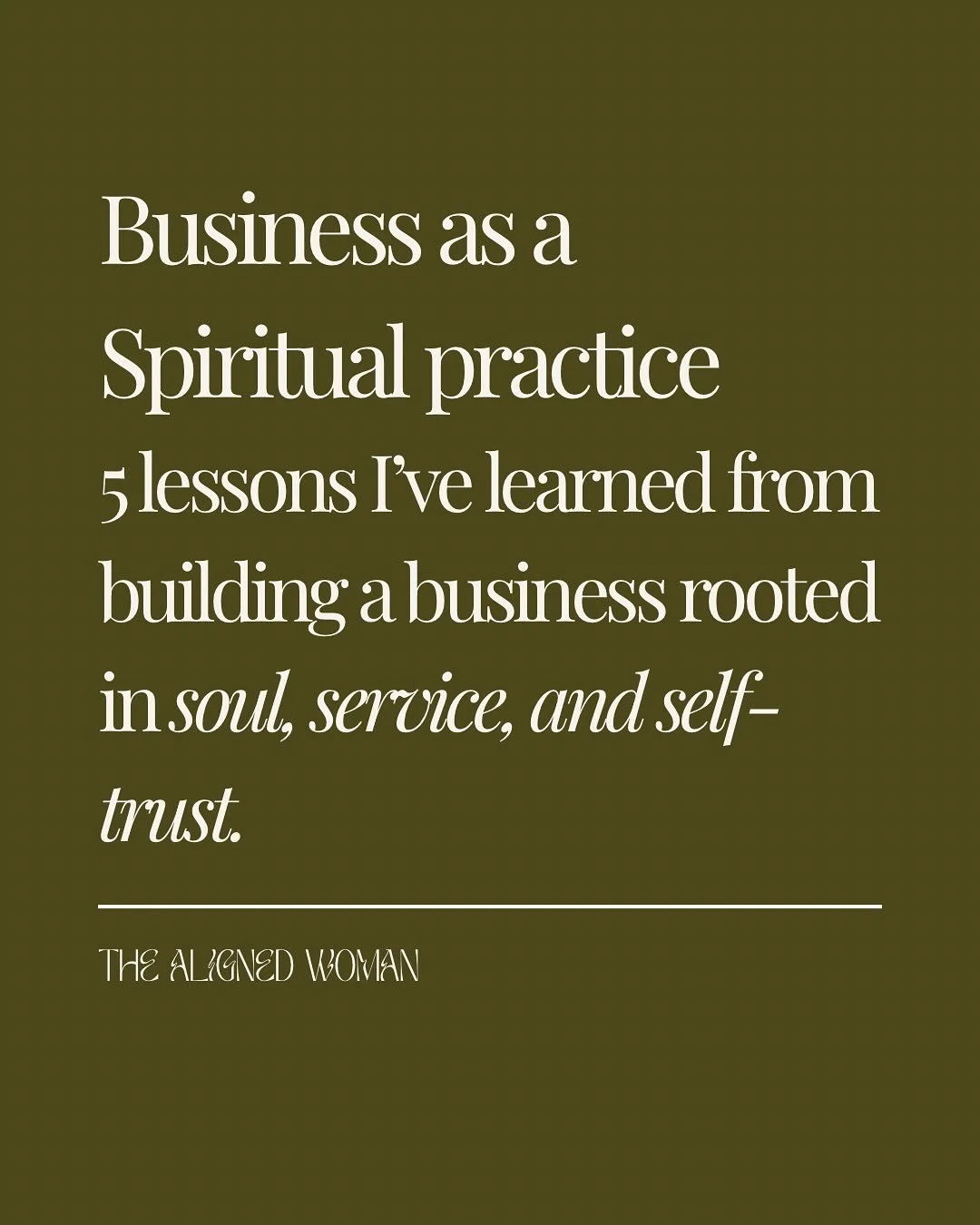 Business as a Spiritual practice 🧘&zwj;♀️ 
5 lessons I&rsquo;ve learned from building a business rooted in soul, service, and self-trust.