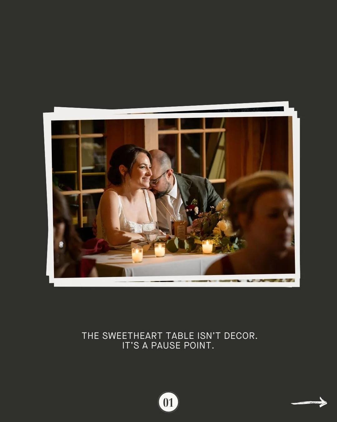 A sweetheart table isn&rsquo;t just decor. It&rsquo;s a built-in pause.

A lot of couples debate the sweetheart table like it&rsquo;s only an aesthetic choice.

Here&rsquo;s the more useful question: do you want a built-in pause you can count on?

Ch
