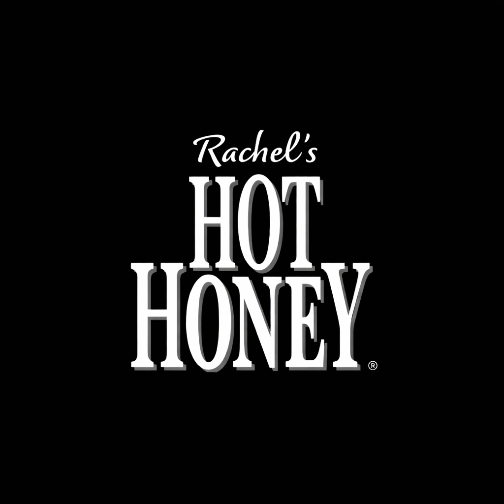 Rachel's HOT HONEY logo in zwart-wit.png
