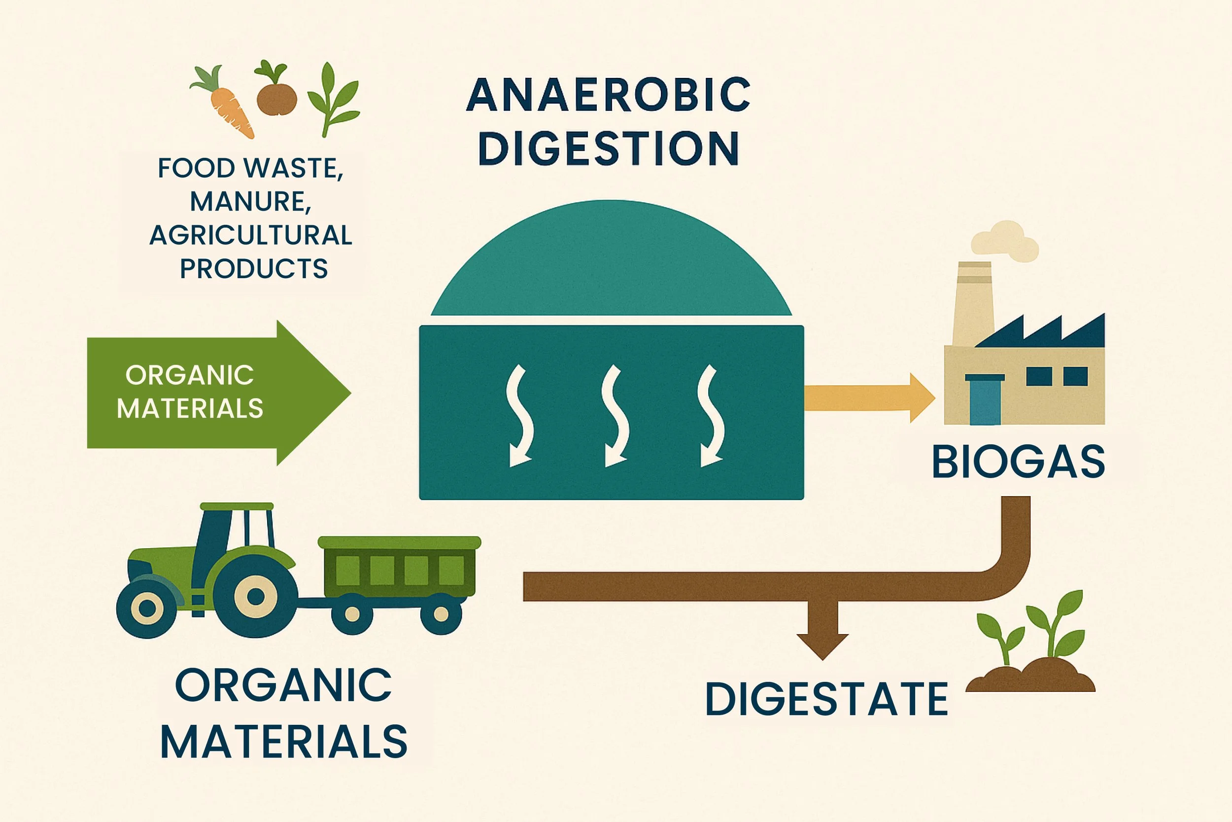 Anaerobic Digestion Process illustration