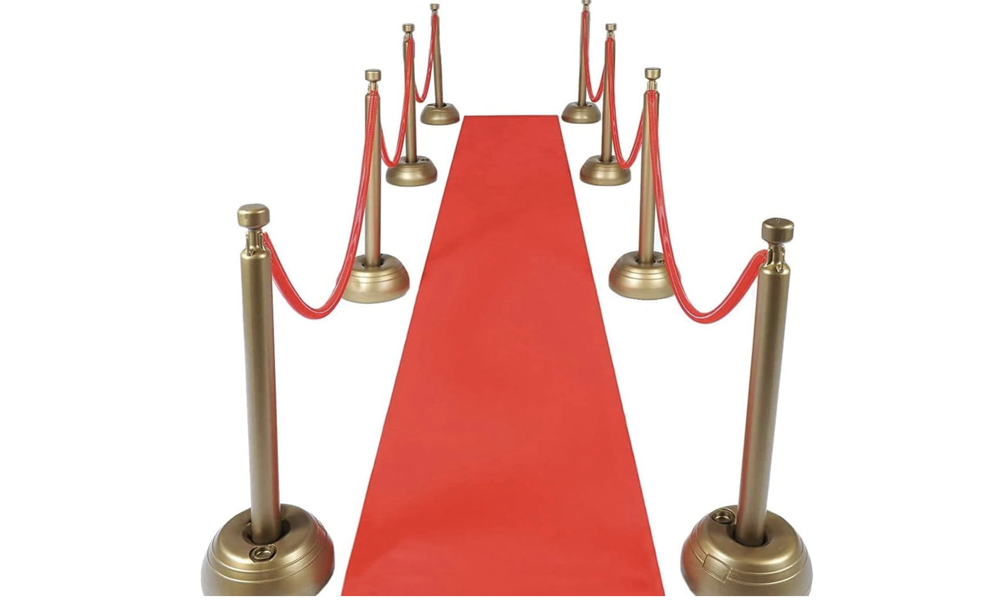 Red carpet with ropes and poles for events rentals