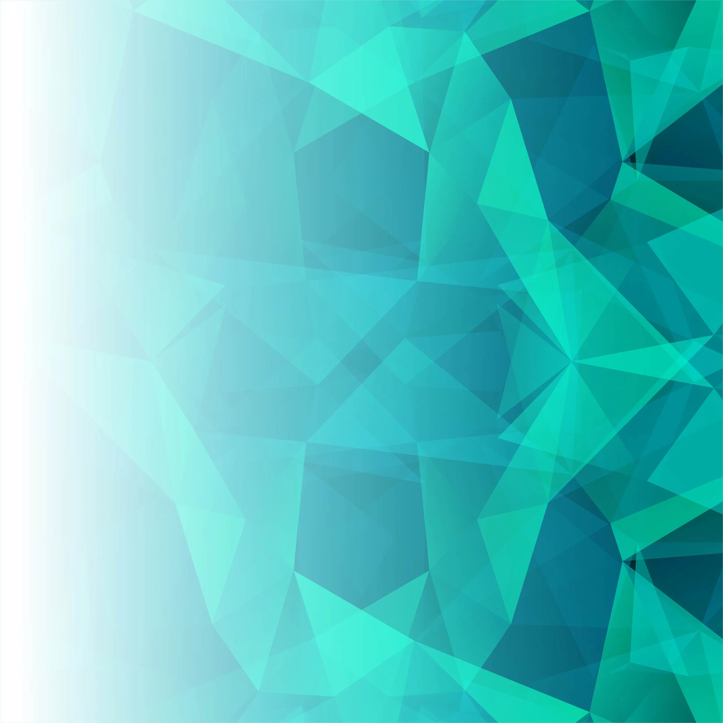 An abstract digital background with various shades of blue and teal geometric polygon shapes.