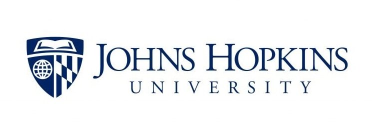 Johns Hopkins University logo with shield and text