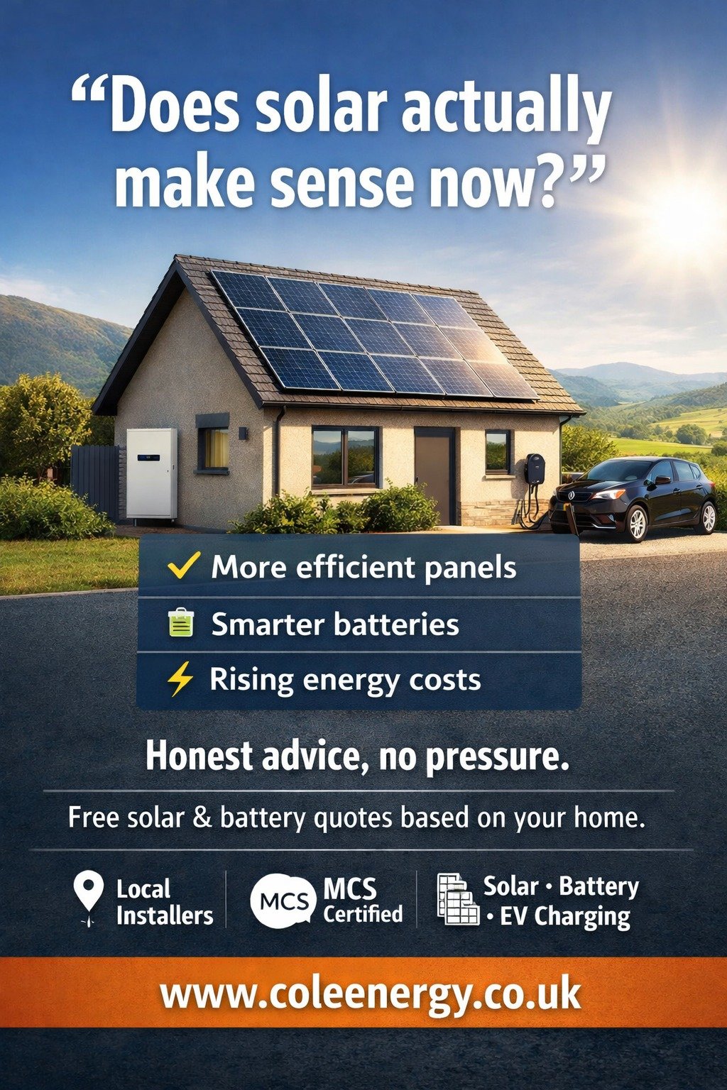 We&rsquo;re seeing more homes across Plymouth and Devon asking the same question lately:

&ldquo;Does solar actually make sense now?&rdquo;

Short answer: for many homes &mdash; yes.
Panel efficiency is better, batteries are smarter, and electricity 