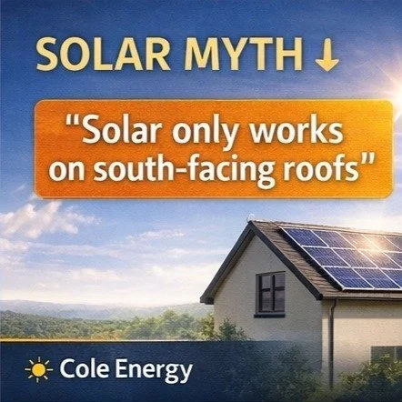 Solar myth of the week 👇

❌ &ldquo;Solar only works if your roof faces south&rdquo;

Not true.

East and west-facing roofs can still perform really well &mdash; especially with modern panels and battery storage.

In many homes, east/west setups actu