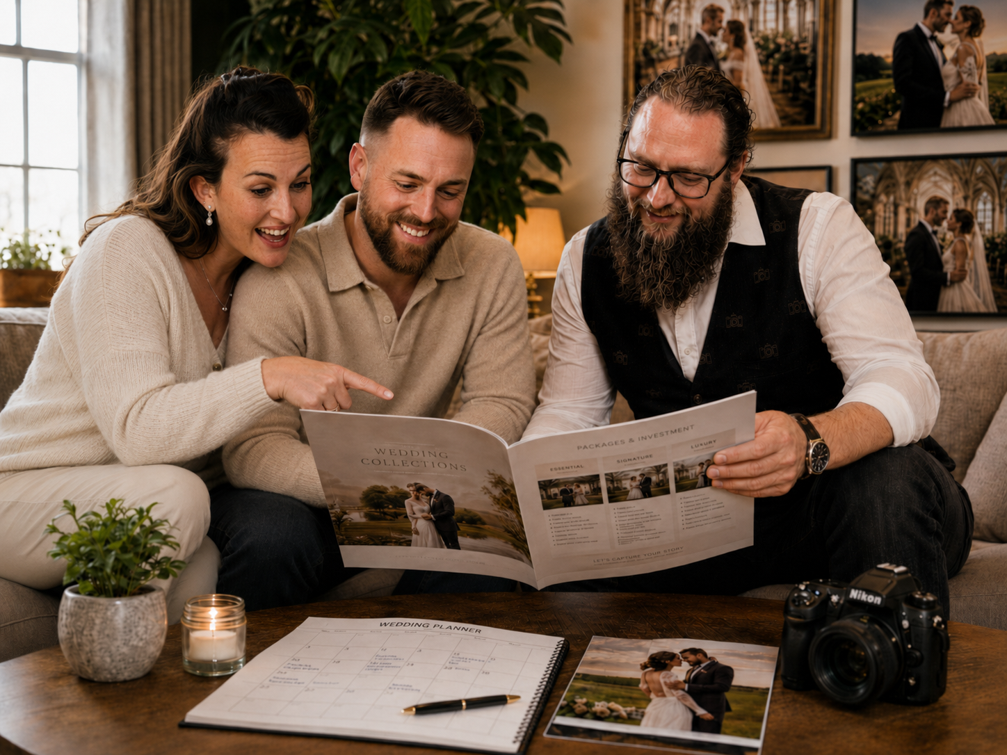 Engaged couple excited about booking their photographer with Ian Petrie's Photography