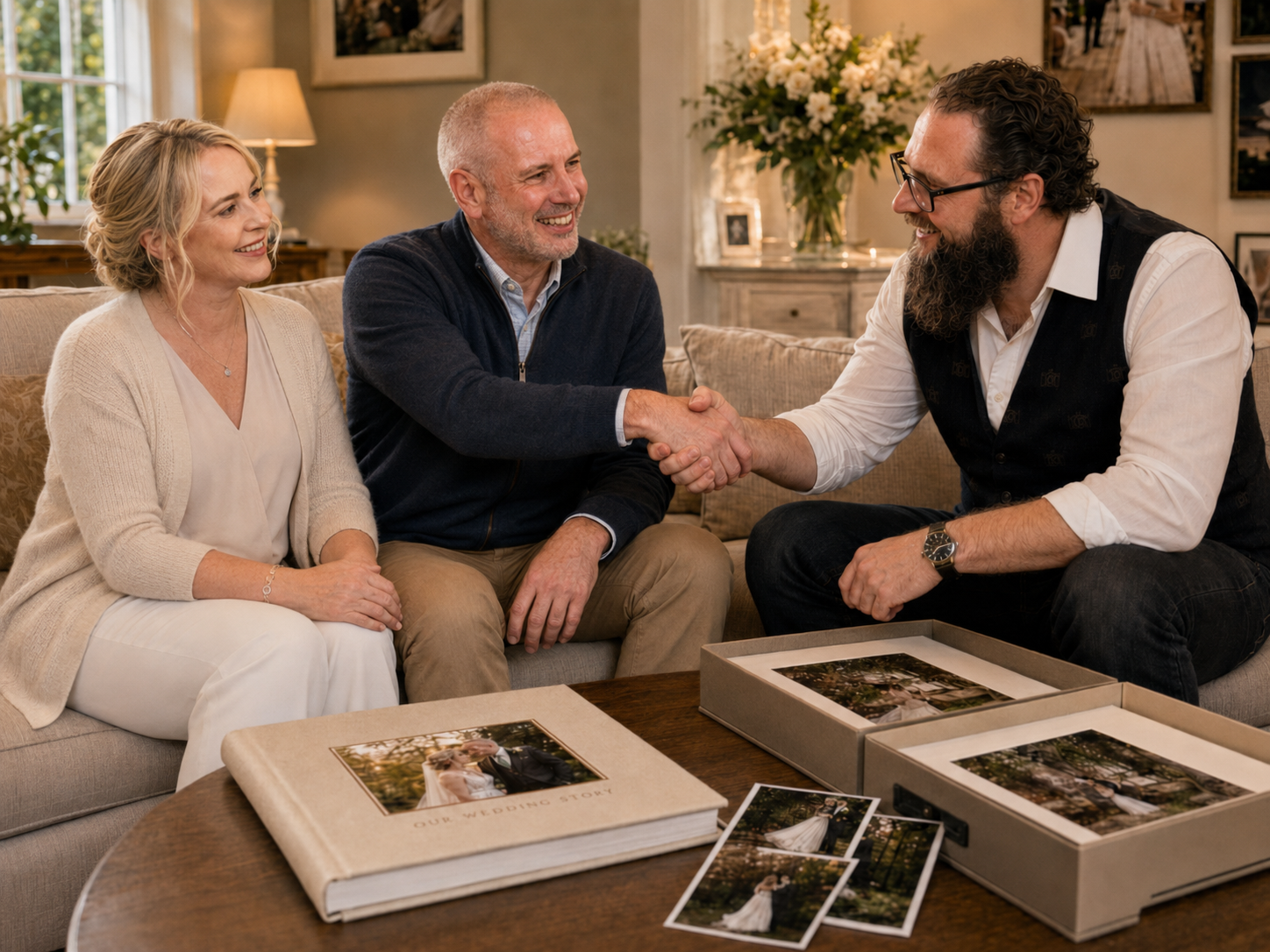 Engaged coupld securing their wedding date with Ian Petrie's Photography