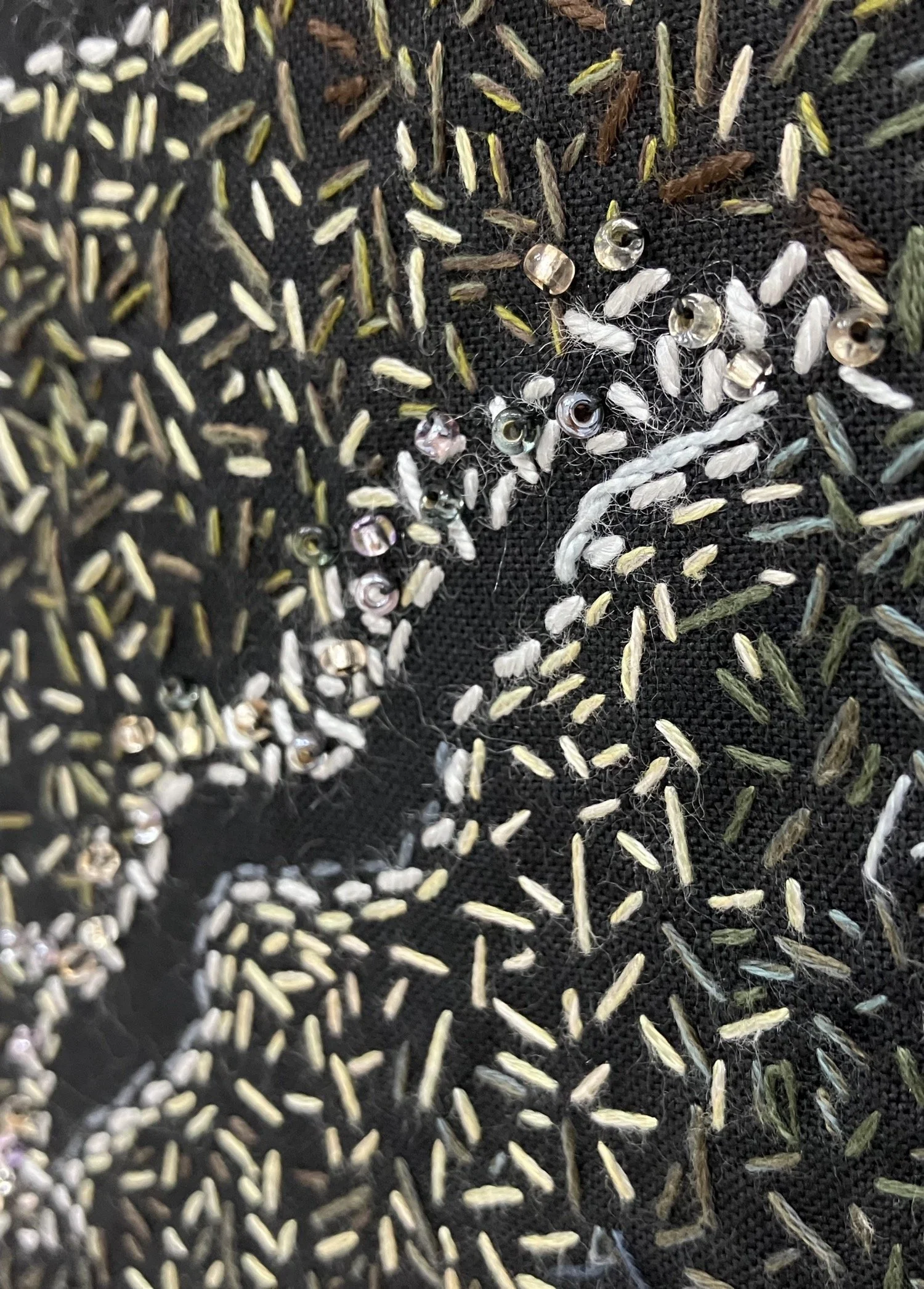 Embroidery and beadwork detail Tamar Mason Sefogwane Treur River