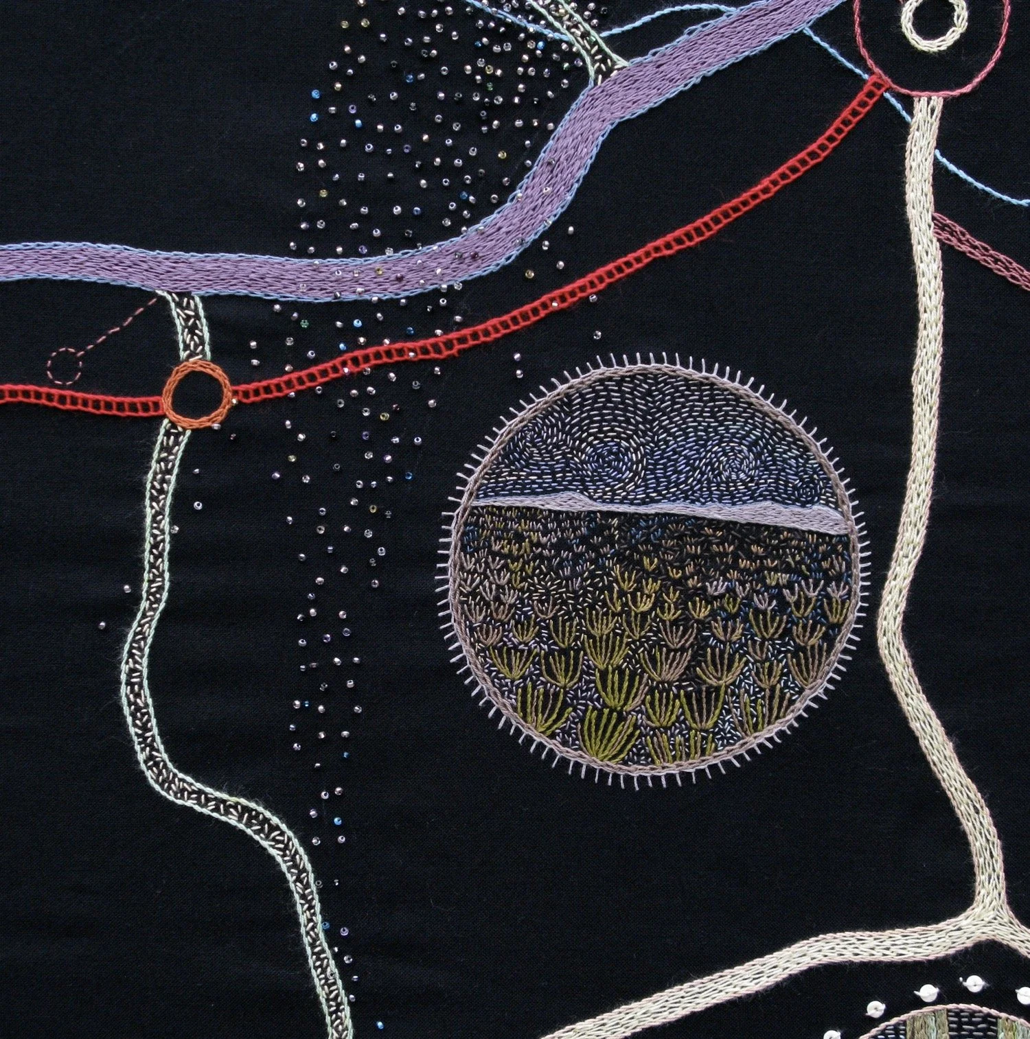 Karoo landscape detail of Hanneke Benade portrait by Tamar Mason