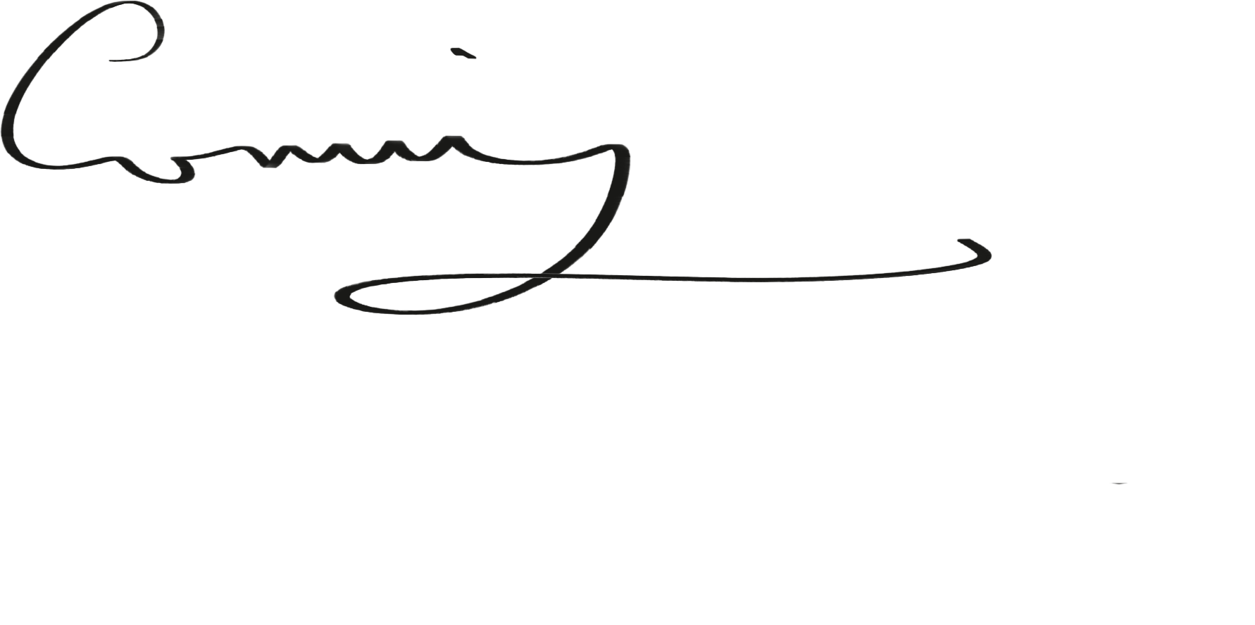 Close-up of a handwritten signature with the name 'Corey' on white paper.