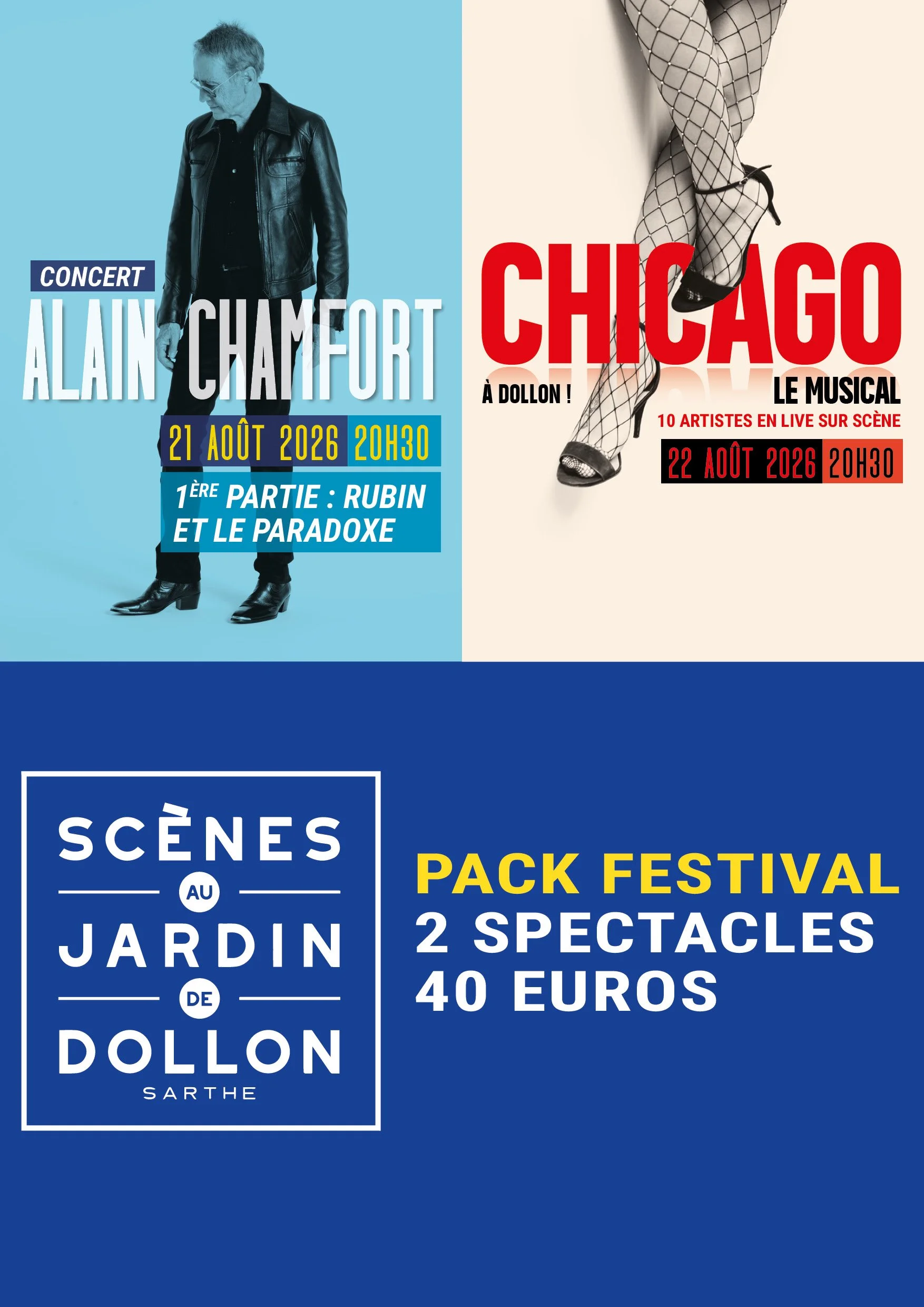 Alain CHAMFORT - CHICAGO / PACK DEUX SPECTACLES