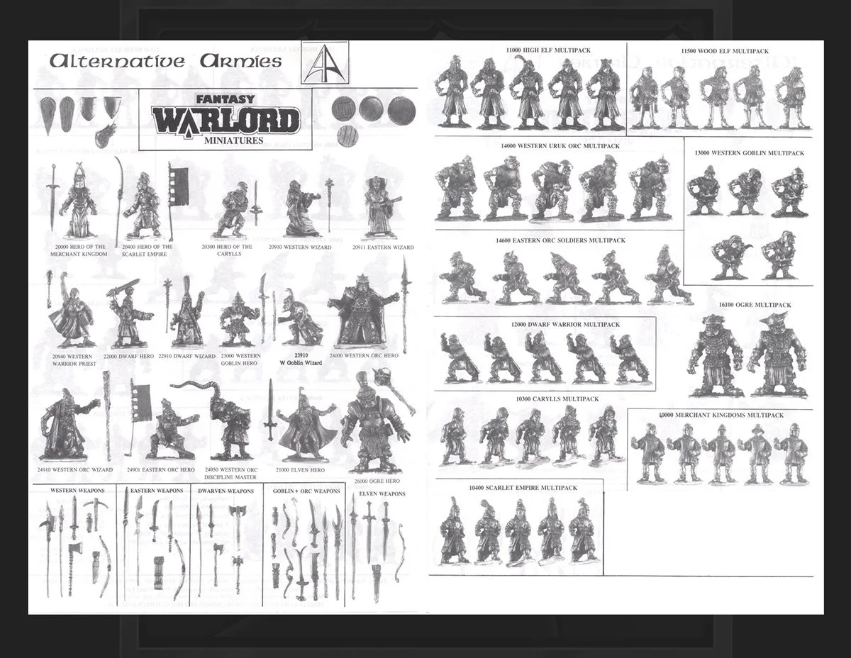 Fantasy Warlord (1990) weapon sets as singles