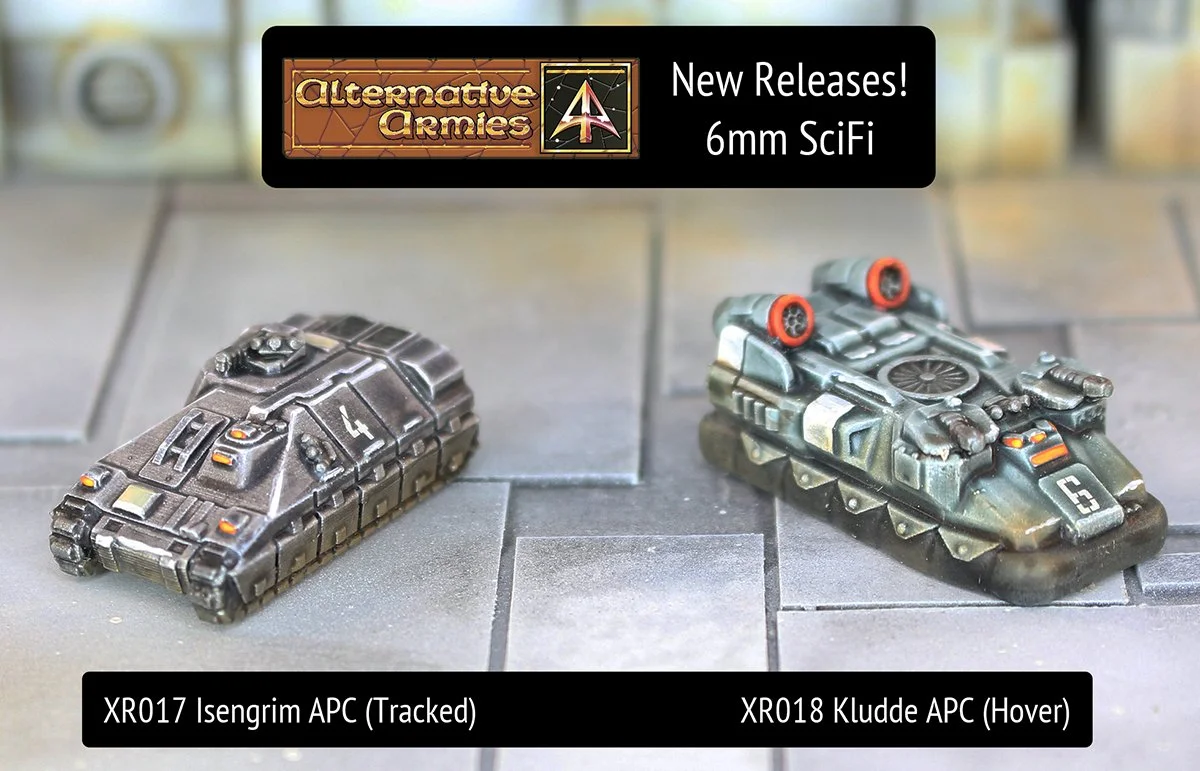 Isengrim and Kludde APC’s new for Xarka 6mm Scifi