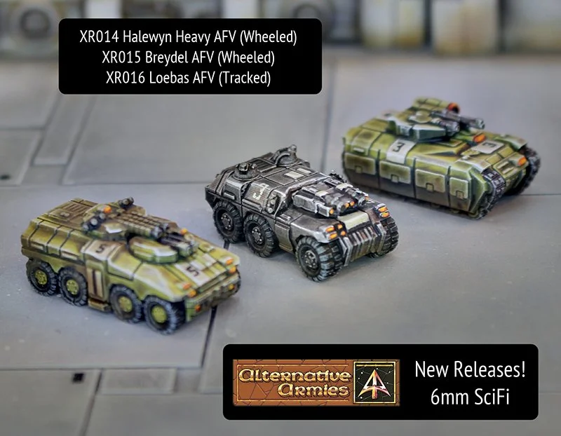 New Xarka 6mm Scifi three AFVs last new this month!
