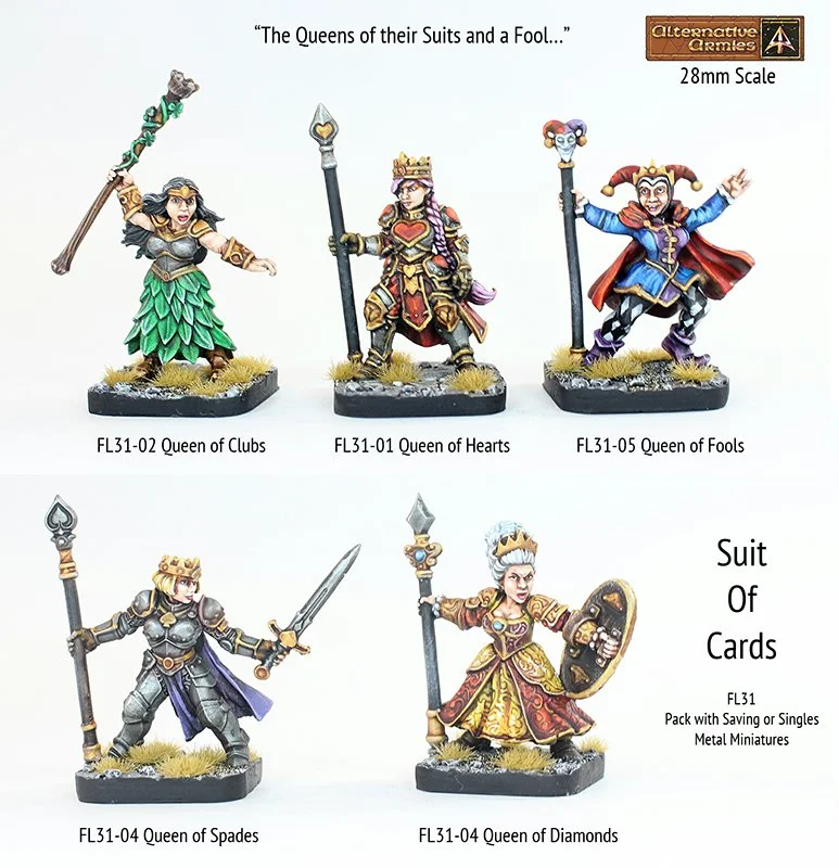 Suit of Cards new 28mm Fantasy Queens