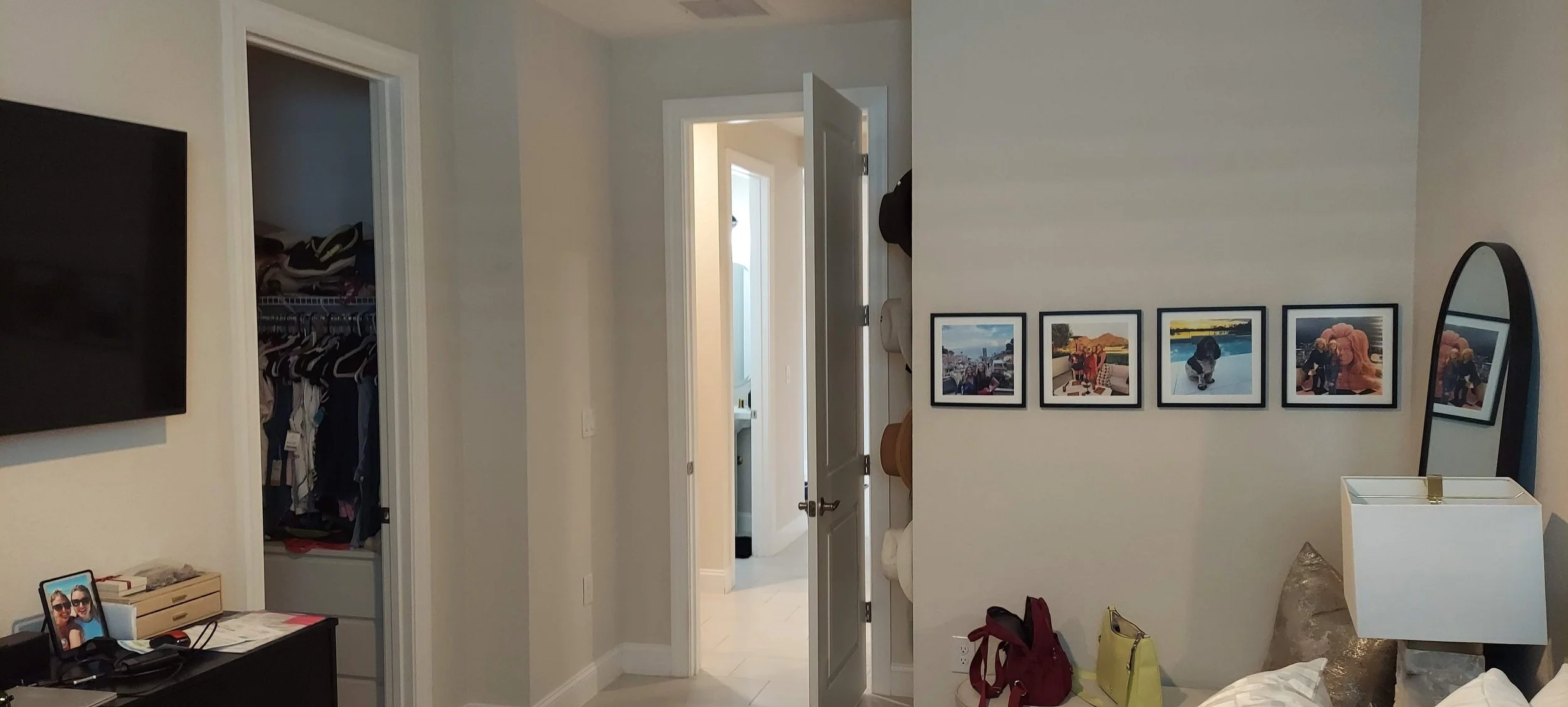 A third bedroom walls painted in light grey to a pleasing atmosphere, in this Venice FL home.