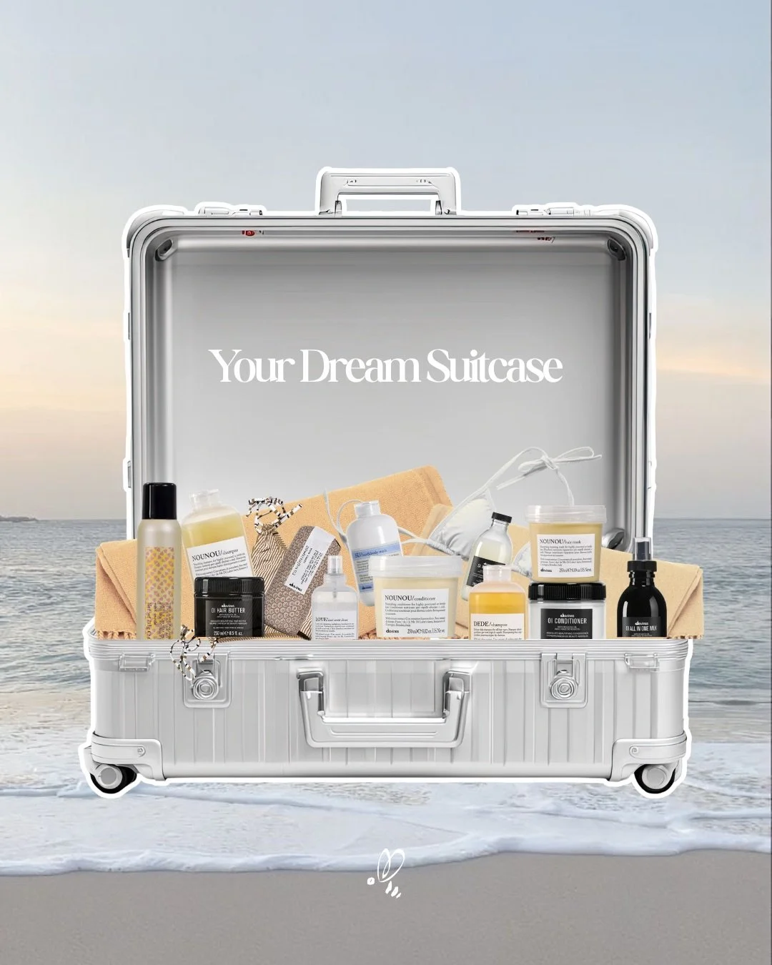 Your dream spring break suitcase is officially packed ✨🧳☀️🌊

And yes&hellip; it&rsquo;s filled with all your Davines favorites - from sun protection to hydration to that effortless glossy finish. 

The best part everything Davines is 20% off for ju